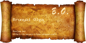 Brunyai Olga névjegykártya